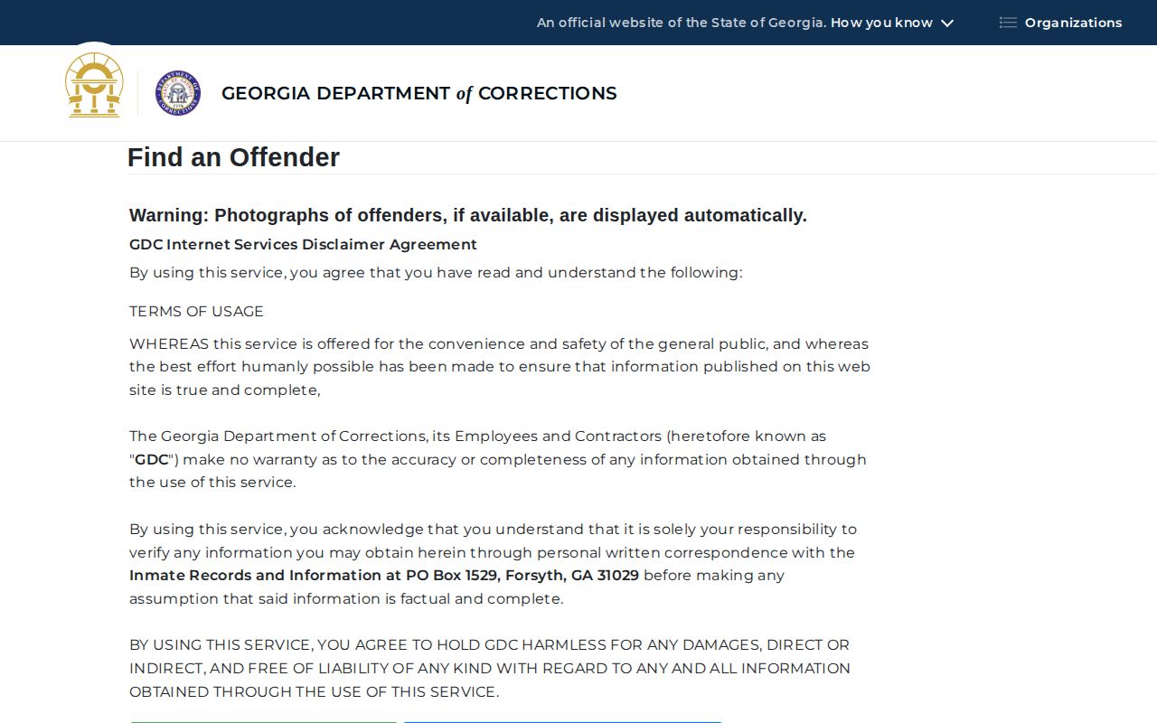 Stewart County Georgia state corrections offender search