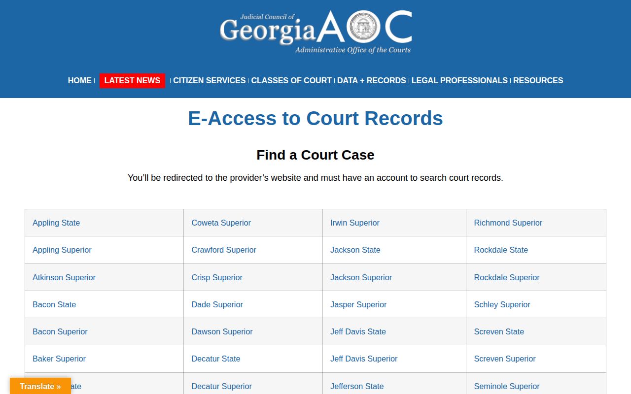Stewart County Georgia court record access after booking